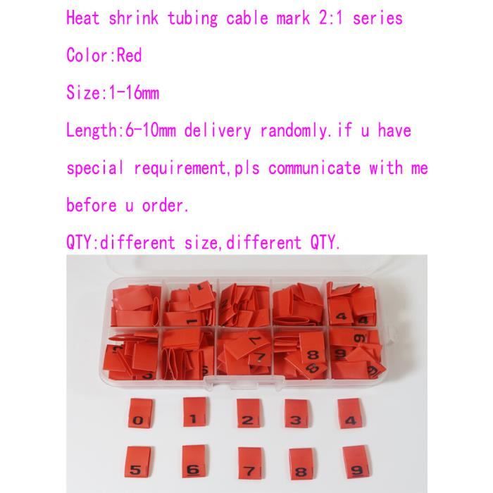 Gaine Thermorétractable Rouge 1/16" (1.5mm) - Rapport 2:1, 10 Pieds (3m), Pour Isolation Électrique