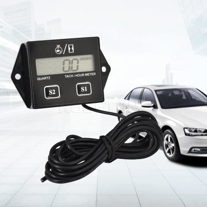 Tachymètre Numérique étanche Avec Compteur D'heures – Affichage LCD, Pile Incluse, Pour Moteurs