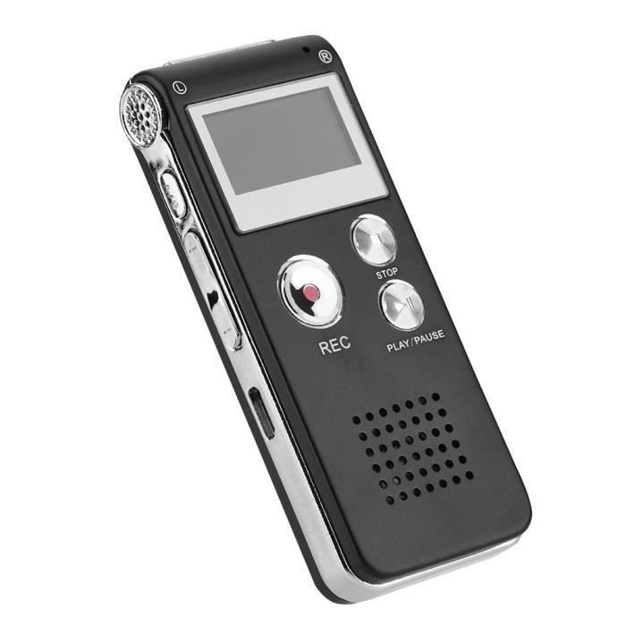 Enregistreur Vocal Numérique 128 Go - Portable Avec Effacement De Bruit Et Activation Vocale - Rechargeable USB - Lecture Intégrée Avec écouteurs