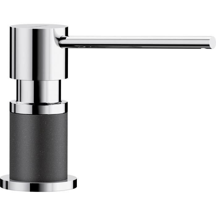 Distributeur de savon liquide vaisselle dévier à encastrer accessoire cuisine BLANCO LATO anthracite/ chromé contenance 300ml