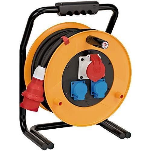 Dévidoir De Câble Rev Ritter 10m Avec 4 Prises - 16A 250V - Sécurité Thermique - Pour Chantier Et Bricolage