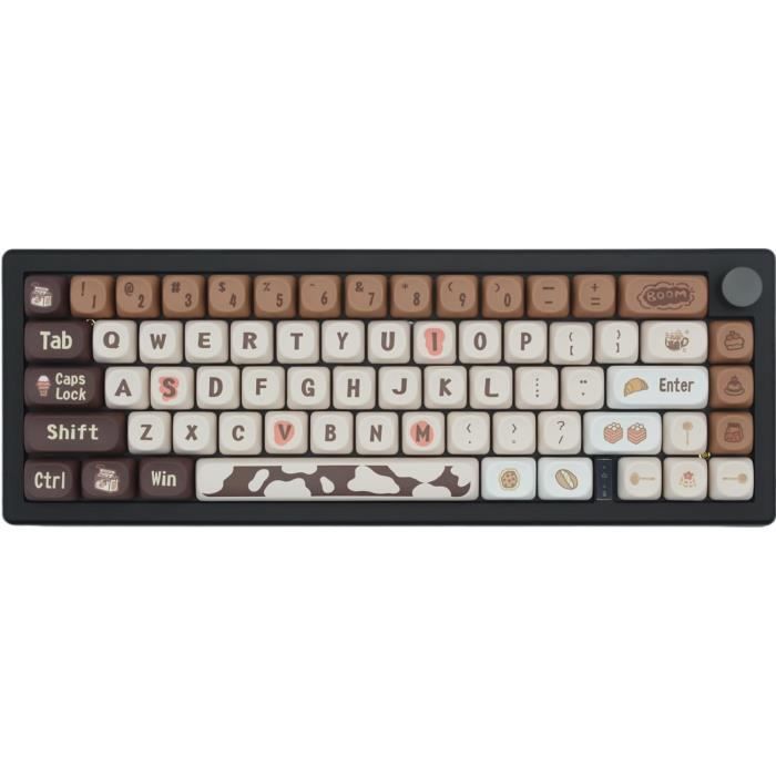 Catekro OA347 Lot De 144 Touches Rondes PBT Pour Claviers Mécaniques 60/75/87/96/98/100/104/108% Rose