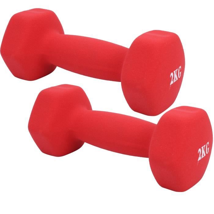 Pour la gymnastique le fitness 1 kg enfants et personnes âgées 2 kg l'aérobic hommes Pour femmes Lot de 2 haltères courts en néoprène Avec revêtement en néoprène Pour la gymnastique le fitness 1 kg enfants et personnes âgées 2 kg l'aérobic hommes Pour femmes Lot de 2 haltères courts en néoprène Avec revêtement en néoprène