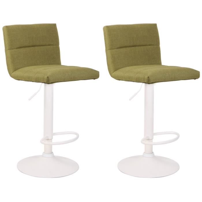 Lot de 2 tabourets de bar Kingston en tissu avec piètement en métal aspect chromé Noyer / Crème