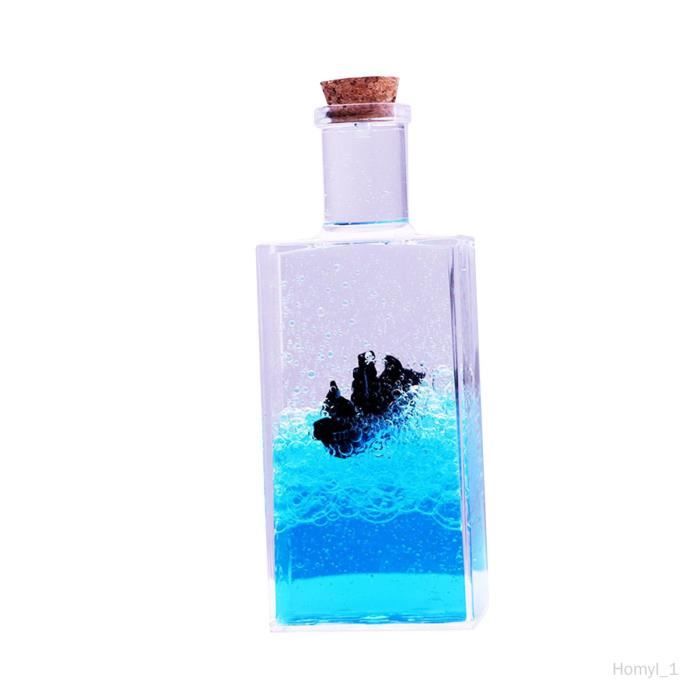 Bouteille Dérive Fluide Avec Bateau Insubmersible - Décoration Acrylique Interactive, Anti-stress - Idéal Bureau, Maison, Cadeau