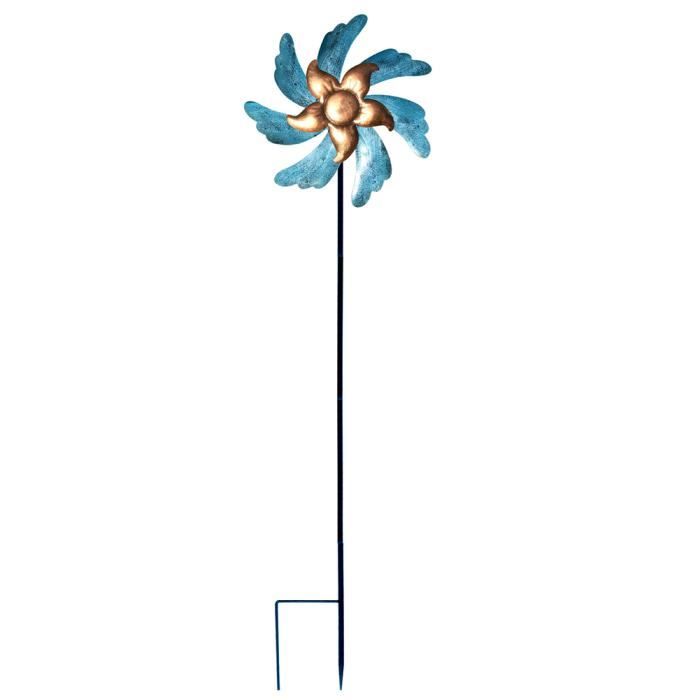 ANCLLO Moulin à Vent Métal Mandala 360° - Décoration Jardin, Terrasse - 30.5 Cm