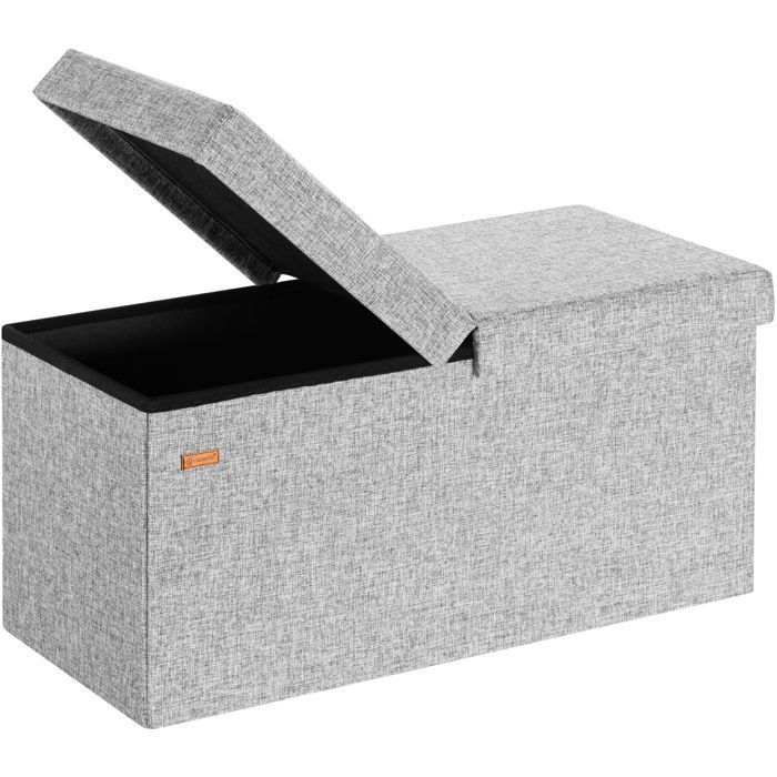 Coffre De Rangement Gris Clair 100l Avec Couvercle Pliable