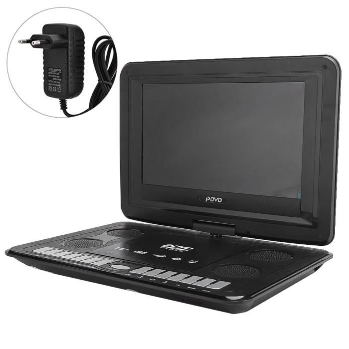OLL® 13.9'' Lecteur DVD portable Batterie Rechargeable Intégrée Rotatif USB SVCD VCD CD CD‑R/RW 106976