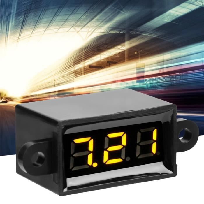 Voltmètre Numérique étanche DC 0-100V - Affichage LED Rouge, Pour Moto, Voiture, Camping-car