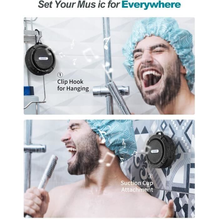 Enceinte Bluetooth Portable étanche Avec Ventouse - Pour Douche, Plage Et Appels