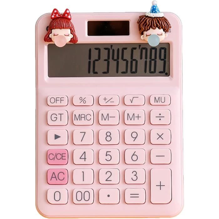 Calculatrice Standard Vert Dégradé 12 Chiffres - Grand Écran LCD Et Gros Boutons Pour Bureau Et École