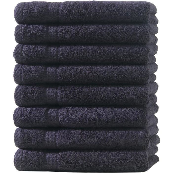 Serviettes De Bain Belle Arti - Coton éponge Moelleux 100x150 Cm, Qualité Supérieure, Blanc Et Noir - Pour Salle De Bain, Sauna, Plage - 4