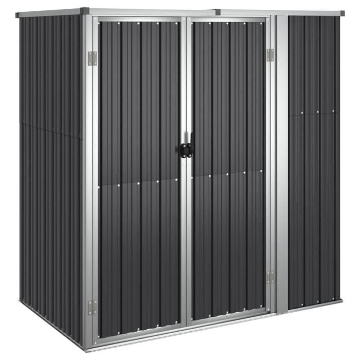 Abri à outils de jardin - ESTINK - 161x89x161cm - Acier galvanisé - Anthracite - 85670