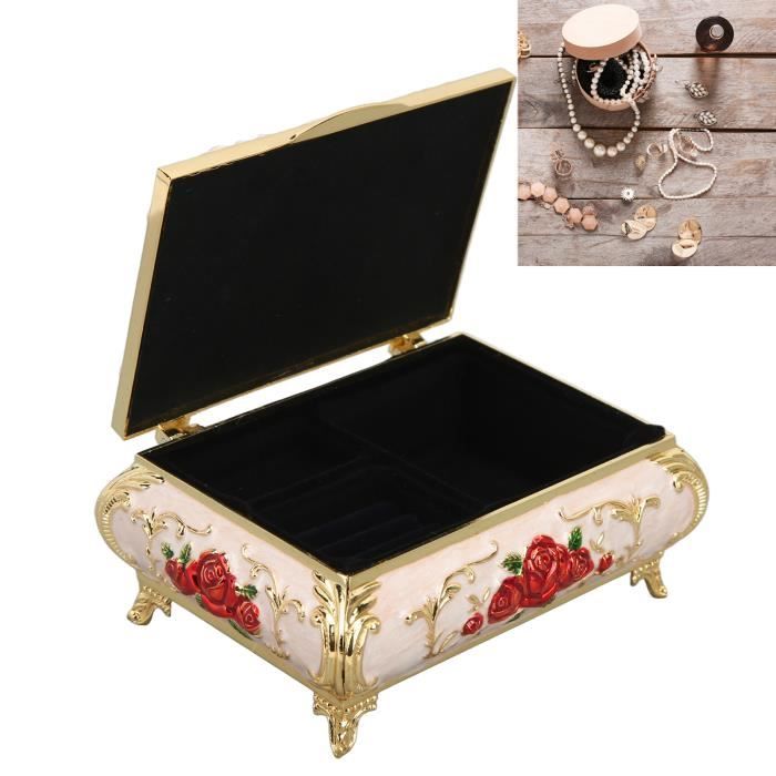 Boîte à bijoux vintage Boîte à bijoux en alliage de métal de style