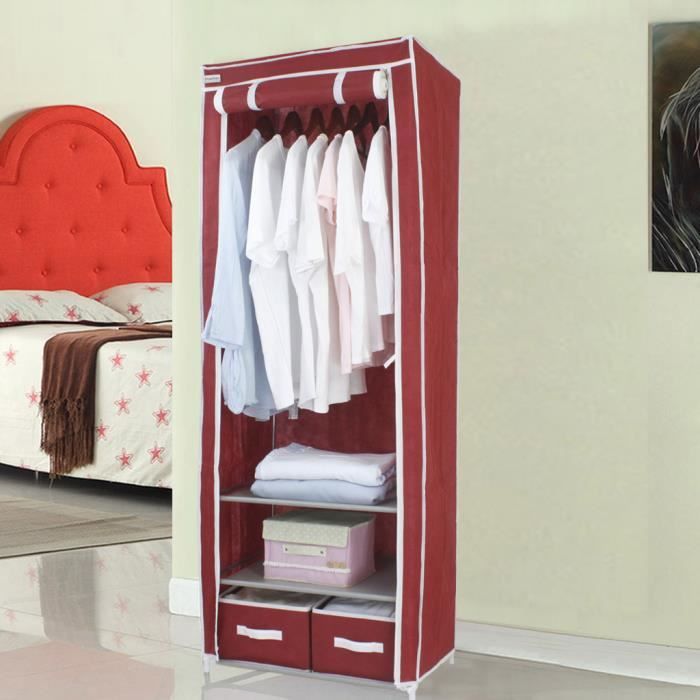 Armoire de Rangement Penderie de Vêtement Pliable en Tissu