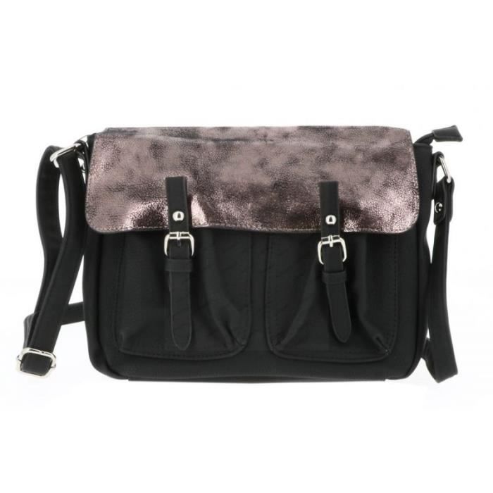 Sac cartable femme noir clearance
