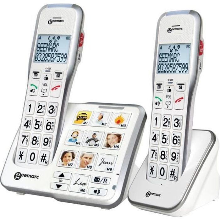 Téléphone amplifié avec photos Geemarc CL595 pour seniors