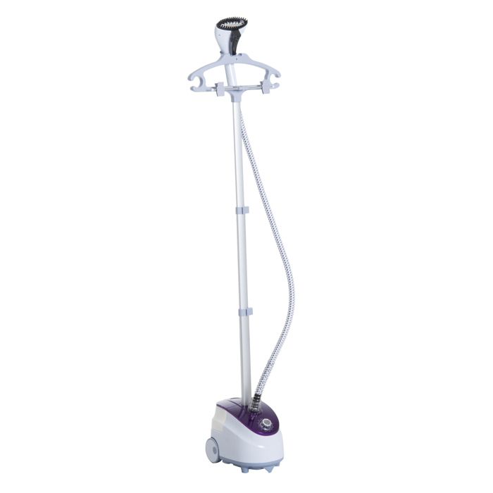 Défroisseur vapeur - HOMCOM - vertical vêtements 18 L 1800 W débit 30g/min tige telescopique - ABS - blanc violet