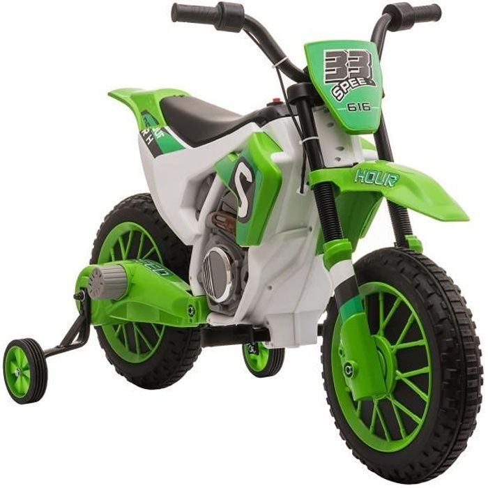 Moto Cross électrique pour Enfant HOMCOM - 3 à 5 Ans - 12 V - Effets  lumineux et sonores - Vert - Cdiscount Jeux - Jouets