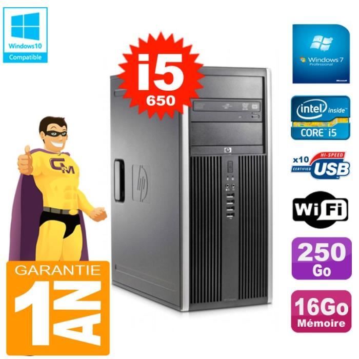 PC HP 8100 Tour Core i5-650 RAM 16Go Disque 250Go Graveur DVD Wifi W7 Reconditionné - Hewlett-Packard reconditionné disponible sur Cdiscount Seconde Vie