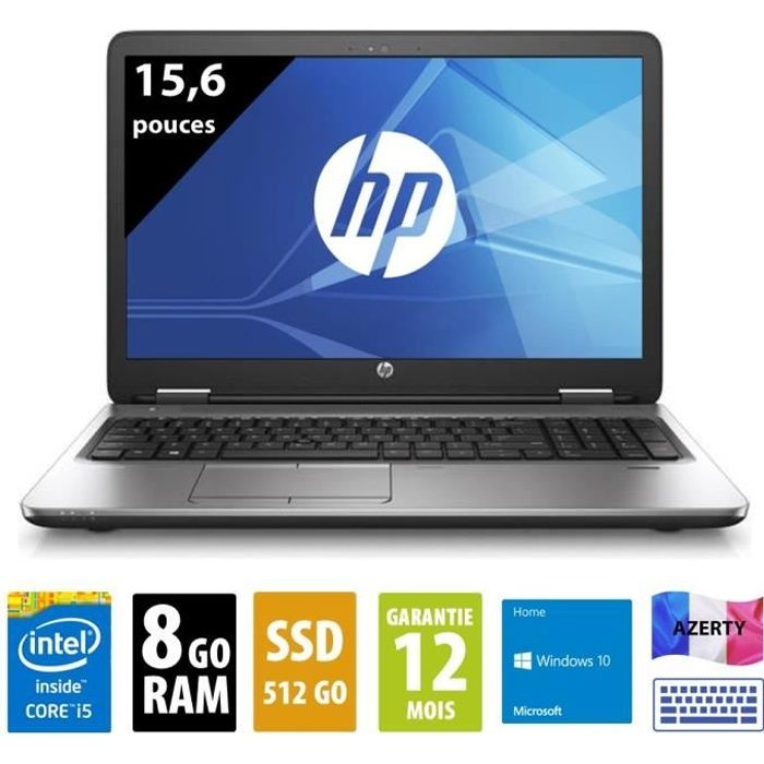 HP Probook 650 G2 15 pouces Core i5 6300U 8Go RAM 512Go SSD W10Home
