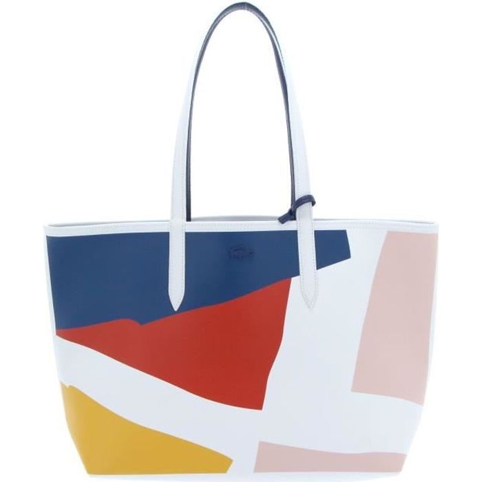 LACOSTE Anna Fantaisie Shopping Bag Color Block Robert George [92423] Bleu,  Blanc, Beige, Rouge, Jaune, Turquoise - Cdiscount Bagagerie - Maroquinerie