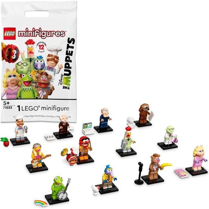 lego® 71033 minifigures les muppets show avec kermit la grenouille, elmo et miss piggy, figurines à collectionner