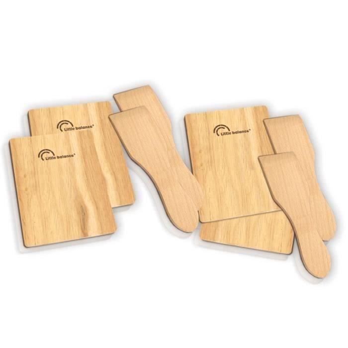 Accessoires raclette pour 4 personnes LITTLE BALANCE Set 4 spatules + 4 planchettes bois