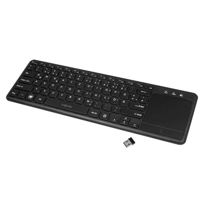 LOGILINK ID0188 CLAVIER RF SANS FIL QWERTZ NOIR