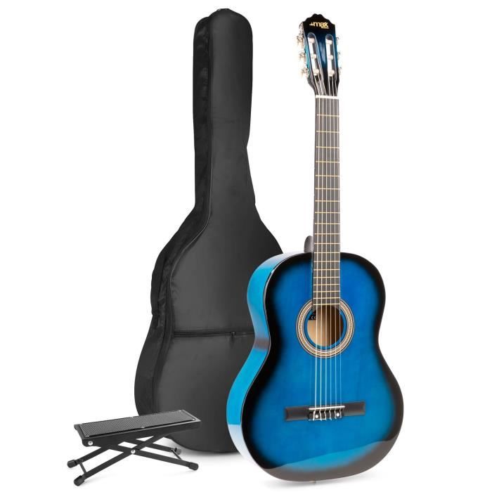 Guitare Acoustique Classique MAX SoloArt Bleue : Le Kit Ultime pour Débutants et Auteurs-Compositeurs (77,90 € seulement)