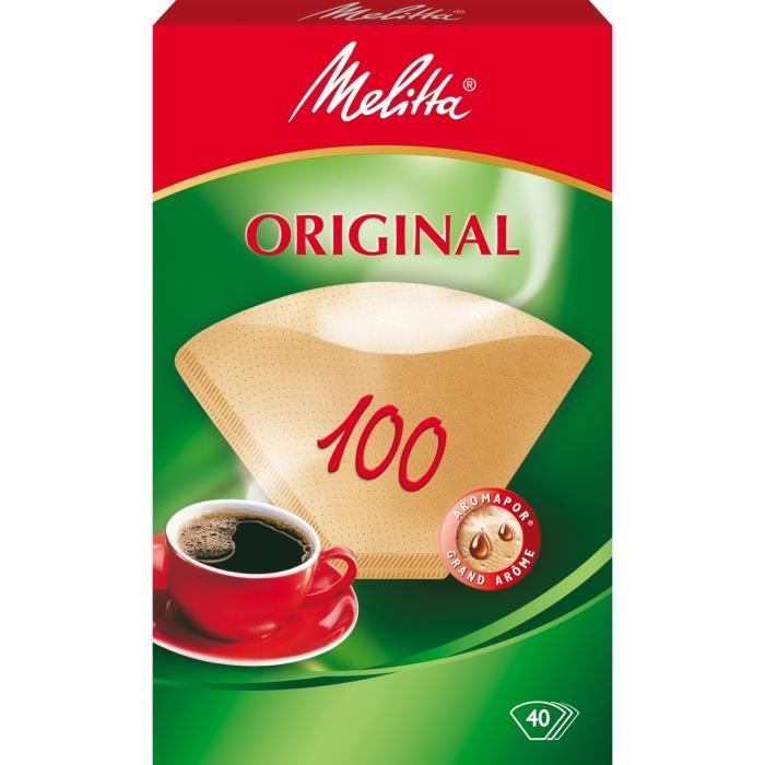 melitta machine à crêpes 12603.3 filtre à café filtre à café jetable marron 40 pièce(s)