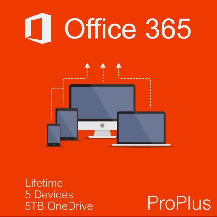 Logiciel Bureautique – Microsoft – Office 365 Home – 5 Licences – Téléchargement – Français