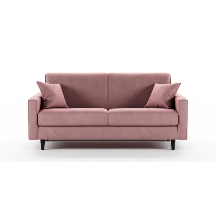 Adelaide Canape Convertible Velours Rose Poudre 85 Rose Poudre Achat Vente Canape Sofa Divan Cdiscount