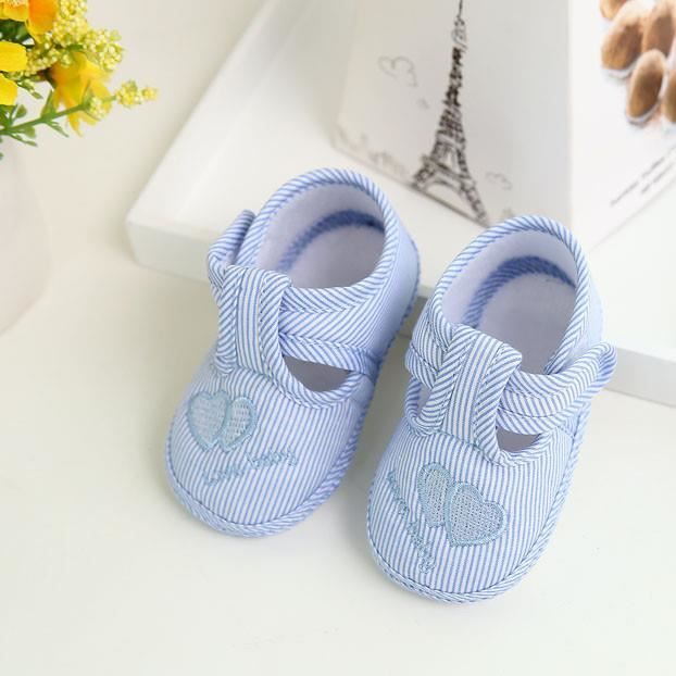 Bébé Fille Garçon Souple Semelle bleue nœud Berceau Bébé Chaussures En Toile Baskets Bébé Fille Garçon Souple Semelle bleue nœud Berceau Bébé Chaussures En Toile Baskets