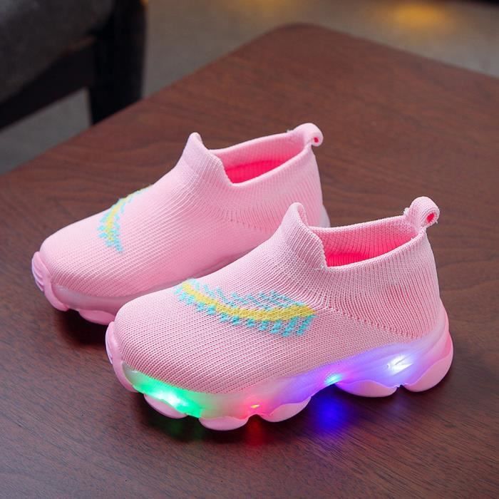 Baskets à LED Pour Enfants – Chaussures Lumineuses Avec Scratch, Pour Filles Et Garçons, Plusieurs Tailles