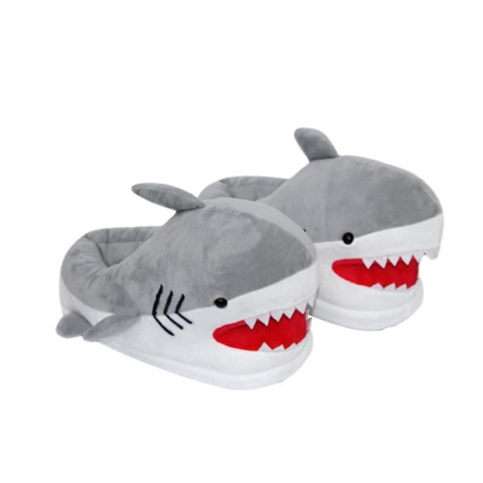 1 paire de requin Chaussons chaud mignon Chaussures Cartoon Fluffy coton  pantoufles pour l'hiver CASQUE MOTO SCOOTER - Cdiscount Auto