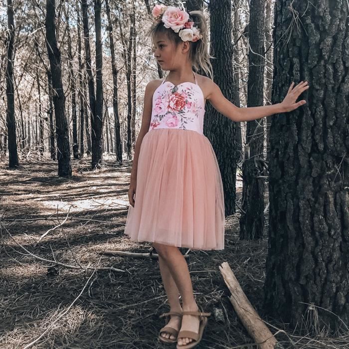 Bebe Fille Robe Fleurie Patchwork Tulle Fete Concours De Beaute Princesse Robe Rose Cdiscount Pret A Porter