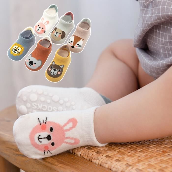 Lapin blanc Chaussettes de sol pour b b de type cartoon debout