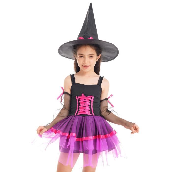 Aurasky Déguisement Sorcière Enfant – Tutu Et Bandeau Pour Halloween, Carnaval Et Cosplay