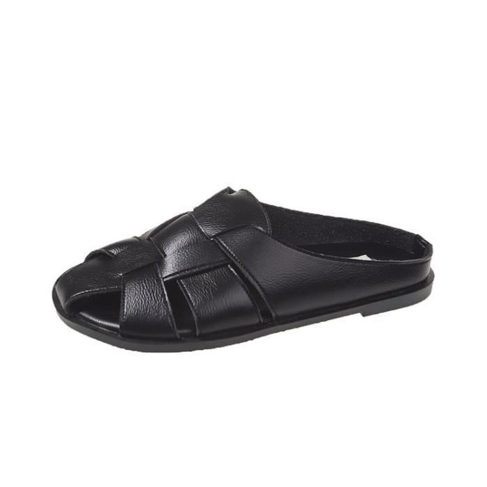 Mules cuir noir discount