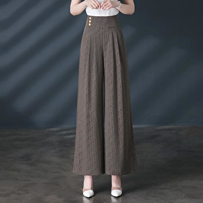 Pantalon Yoga 3/4 Femme Haute Taille à Coulisse Confortable Haute Elastique Décontractés Pantalons Mode Chanvre Confortable Jogging Plage Rétro Pants Léger Respirant Pantalon