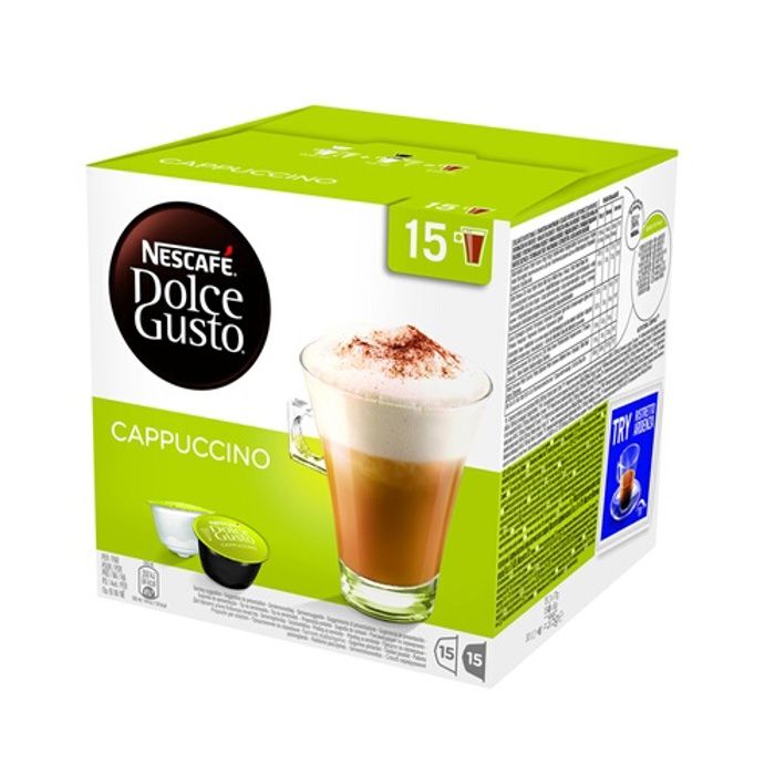 Nescafé Dolce Gusto Cappuccino Magnum Capsule de café Cappucino Café fortement torréfié 15 tasses Multicolore Boîte
