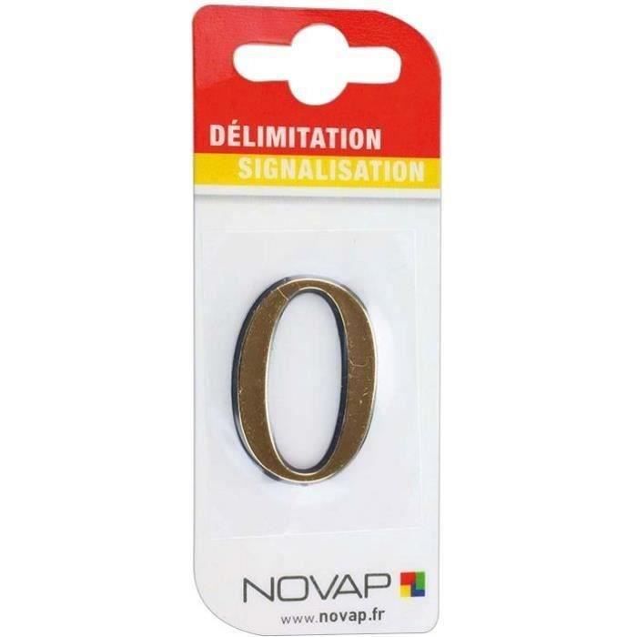 Chiffre autocollant 0 40mm or sur carte