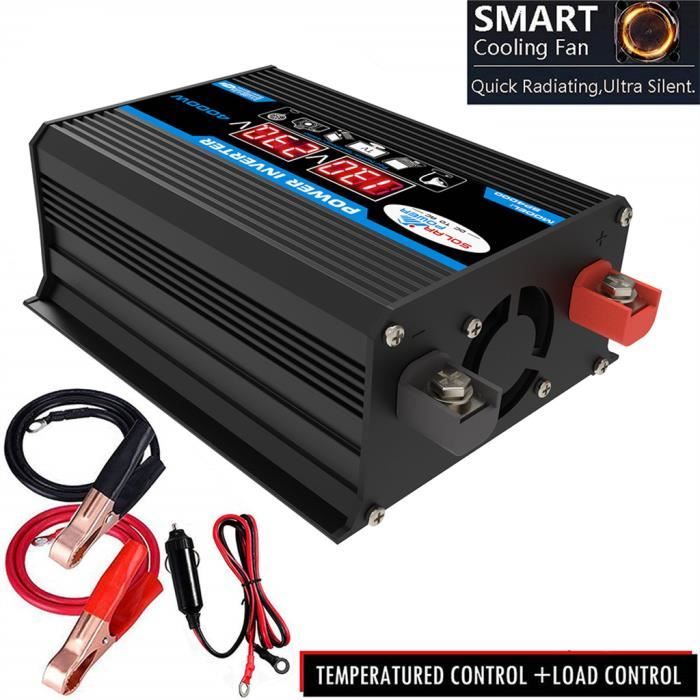 Onduleur de voiture 4000W avec USB et affichage à LED convertisseur de tension sinusoïdal transformateur 12v à 220v/110v