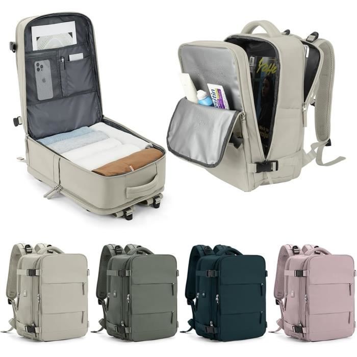 Sac à Dos Cabine 40x30x20 Cm - Compatible Ryanair, Wizz Air - 24L, Compartiment Ordinateur, Antivol - Idéal Voyage Travail