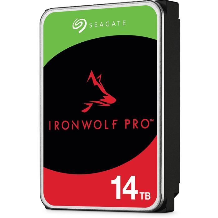 Seagate IronWolf Pro, 14 to, NAS HDD – CMR, 3,5”, SATA 6 Gbits/s, 7 200 TR/Min, 256 Mo Cache (ST14000NT001)