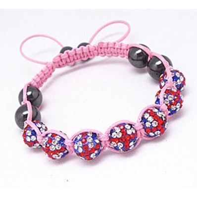 Bracelet Shamballa Rose 7 perles Anglais UK London