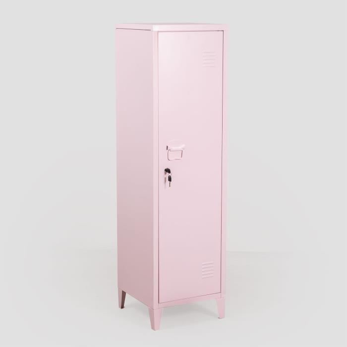SKLUM Armoire vestiaire en métal Pohpli Rose Guimauve Cdiscount Maison