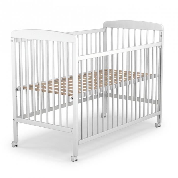 Lit Bebe Sur Roulettes Blanc 60x120 Achat Vente Lit Bebe
