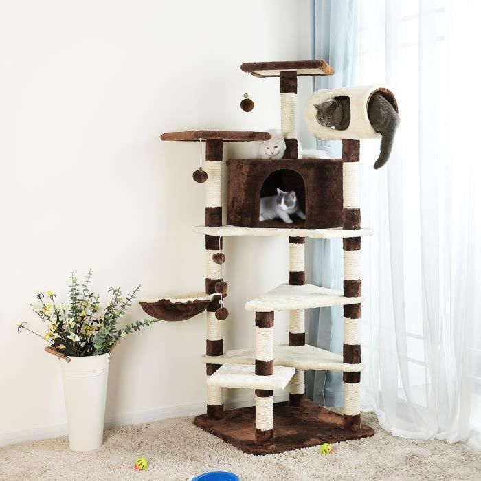 Feandrea Arbre A Chat Multi Niveaux Pct17z Colonne En Sisal 100 X 90 X 165 Cm Achat Vente Arbre A Chat Songmics Arbre A Chat 165 C Cdiscount